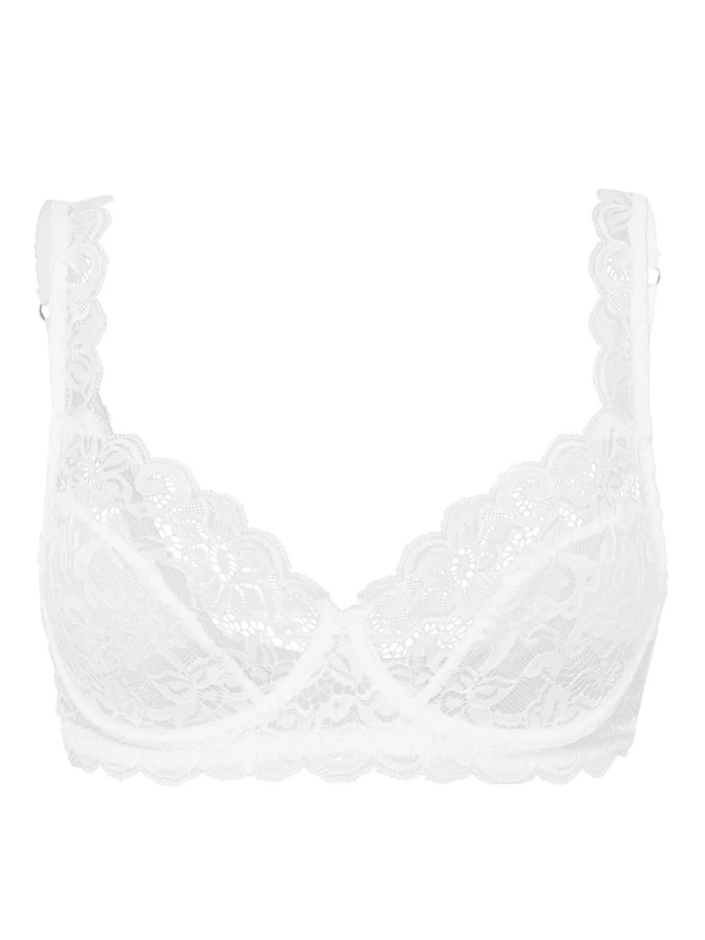 NWT HANRO Luxury Lace Underwire Bra in White (38D) - Picture 3 of 4